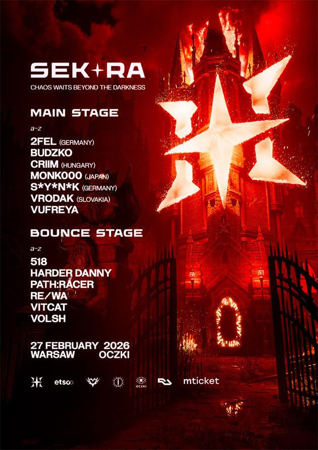 SEK✢RA: HARD TECHNO // 2 STAGES // S*Y*N*K, MONK000, CRIIM, 2FEl, VRODAK