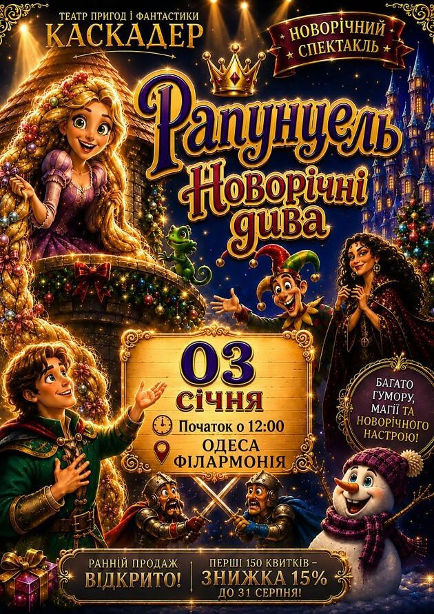 Чарівна вистава-мюзикл «Рапунцель. Новорічні дива»  Одеса