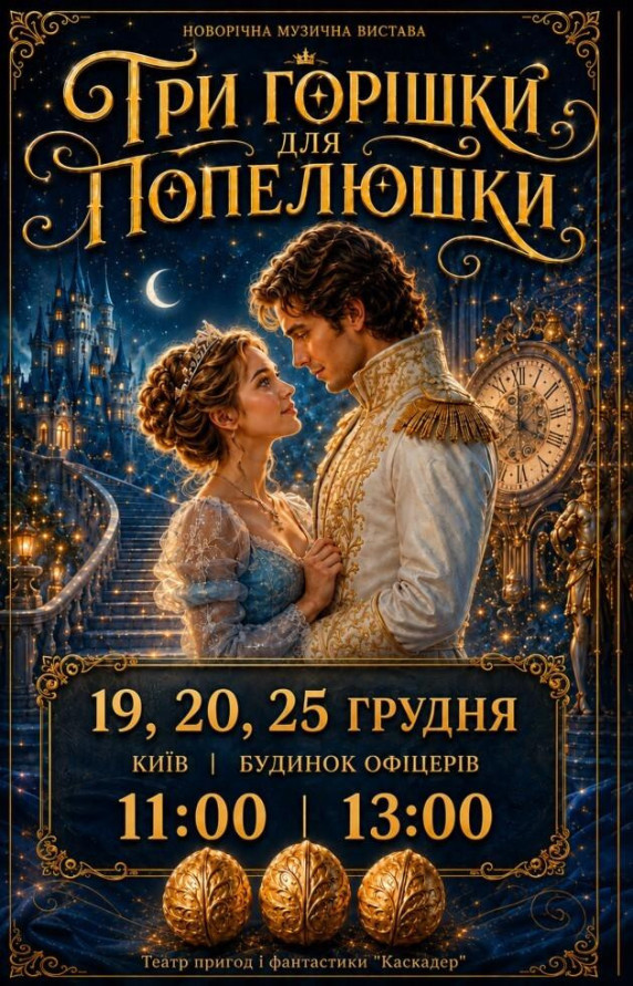 Новорічна музична вистава «Три горішки для Попелюшки» Київ