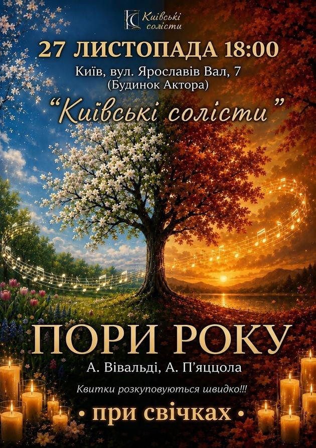 ПОРИ РОКУ. ВІВАЛЬДІ & ПʼЯЦЦОЛА. ПРИ СВІЧКАХ